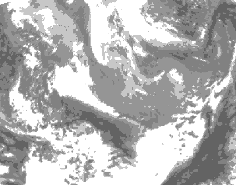 GDPS total cloud 120 hour forecast chart for Canada based on 2026/04/03 0000Z data