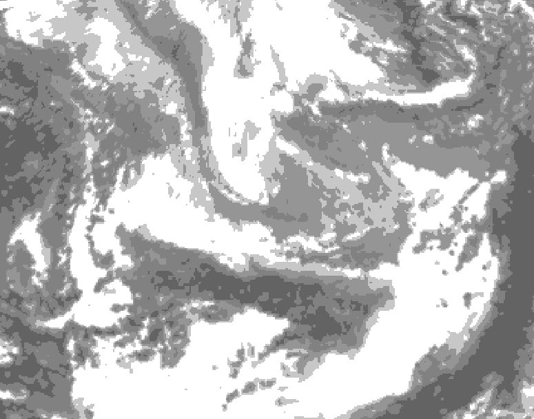 GDPS total cloud 132 hour forecast chart for Canada based on 2026/04/03 0000Z data