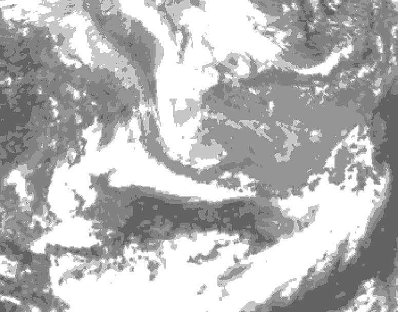 GDPS total cloud 138 hour forecast chart for Canada based on 2026/04/03 0000Z data