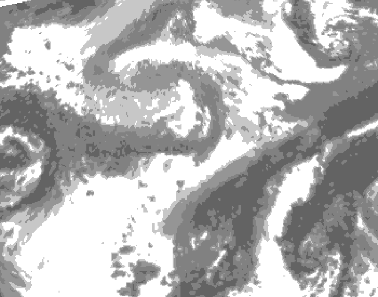 GDPS total cloud 222 hour forecast chart for Canada based on 2026/04/03 0000Z data