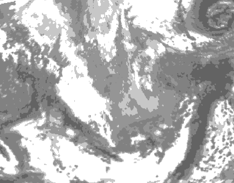 GDPS total cloud 072 hour forecast chart for Canada based on 2026/04/03 1200Z data