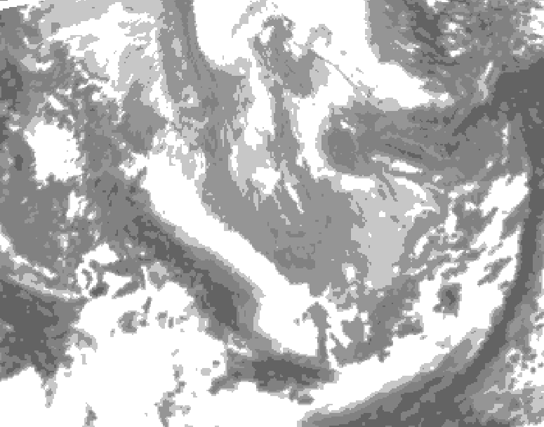 GDPS total cloud 096 hour forecast chart for Canada based on 2026/04/03 1200Z data