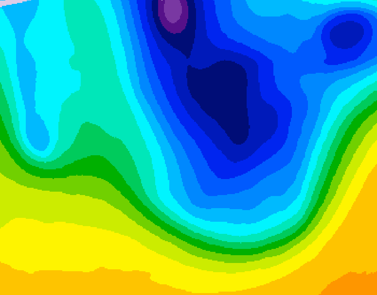 GDPS 500 millibar geopotential height 060 hour forecast chart for Canada based on 2026/04/04 0000Z data