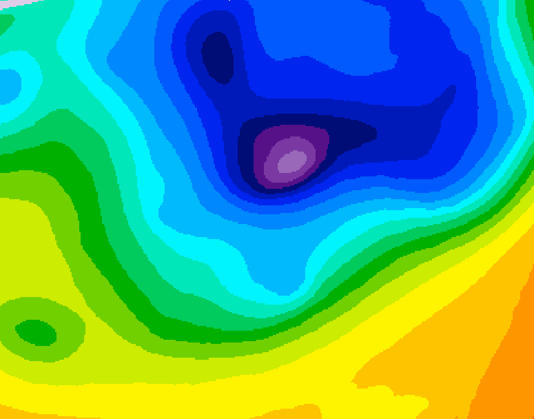 GDPS 500 millibar geopotential height 132 hour forecast chart for Canada based on 2026/04/04 0000Z data