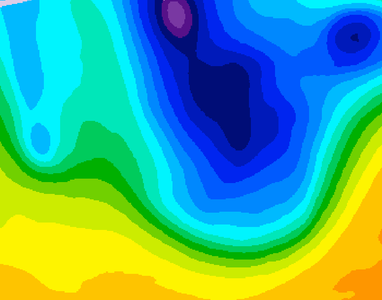 GDPS 500 millibar geopotential height 048 hour forecast chart for Canada based on 2026/04/04 1200Z data