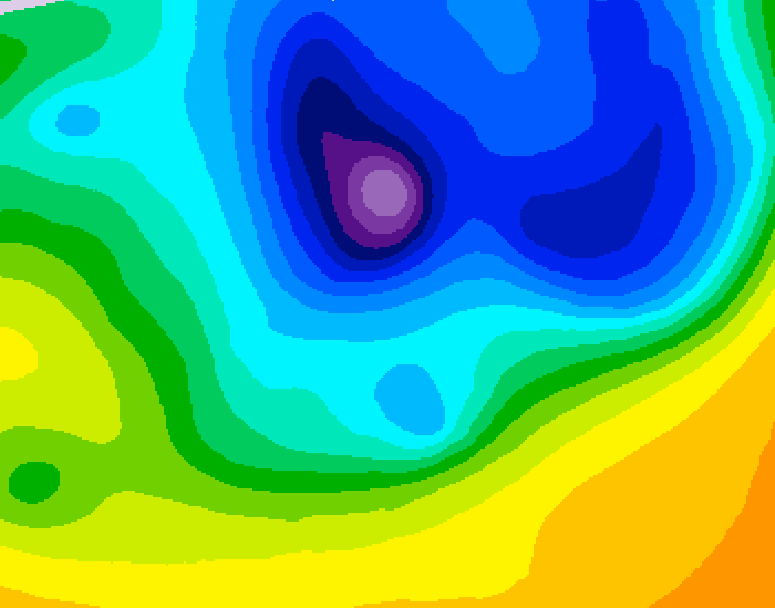 GDPS 500 millibar geopotential height 120 hour forecast chart for Canada based on 2026/04/04 1200Z data
