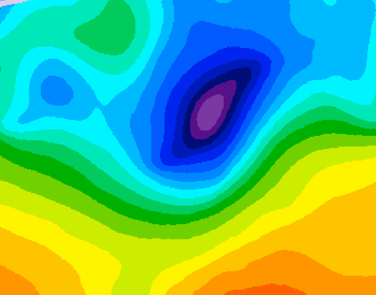 GDPS 500 millibar geopotential height 222 hour forecast chart for Canada based on 2026/04/04 1200Z data