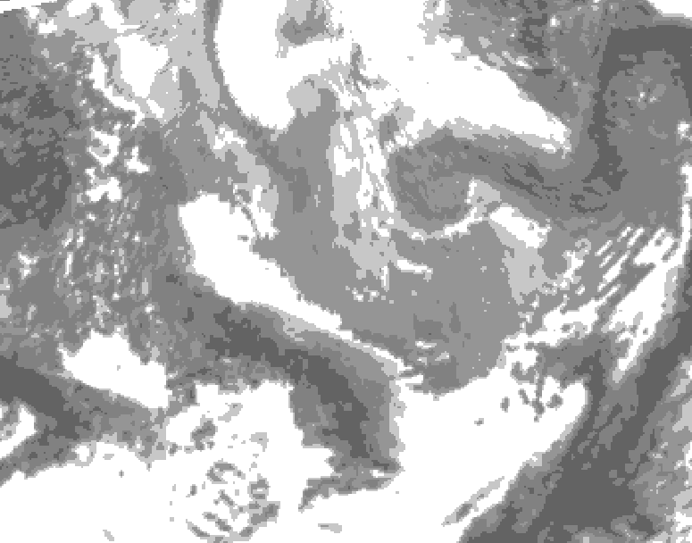GDPS total cloud 096 hour forecast chart for Canada based on 2026/04/04 0000Z data