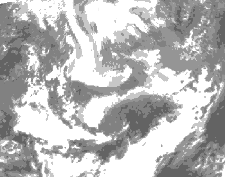 GDPS total cloud 132 hour forecast chart for Canada based on 2026/04/04 0000Z data