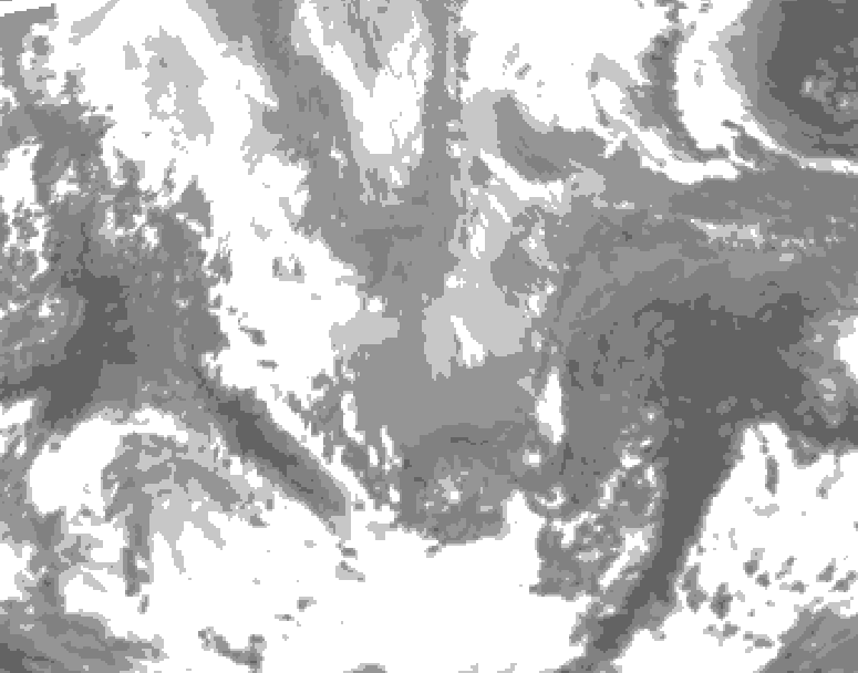 GDPS total cloud 036 hour forecast chart for Canada based on 2026/04/04 1200Z data