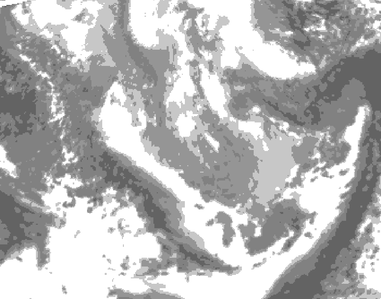GDPS total cloud 072 hour forecast chart for Canada based on 2026/04/04 1200Z data