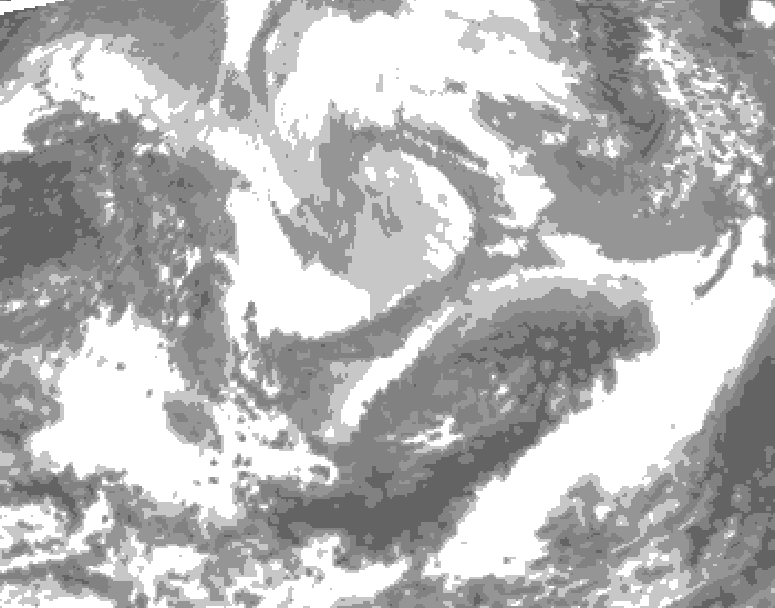 GDPS total cloud 132 hour forecast chart for Canada based on 2026/04/04 1200Z data