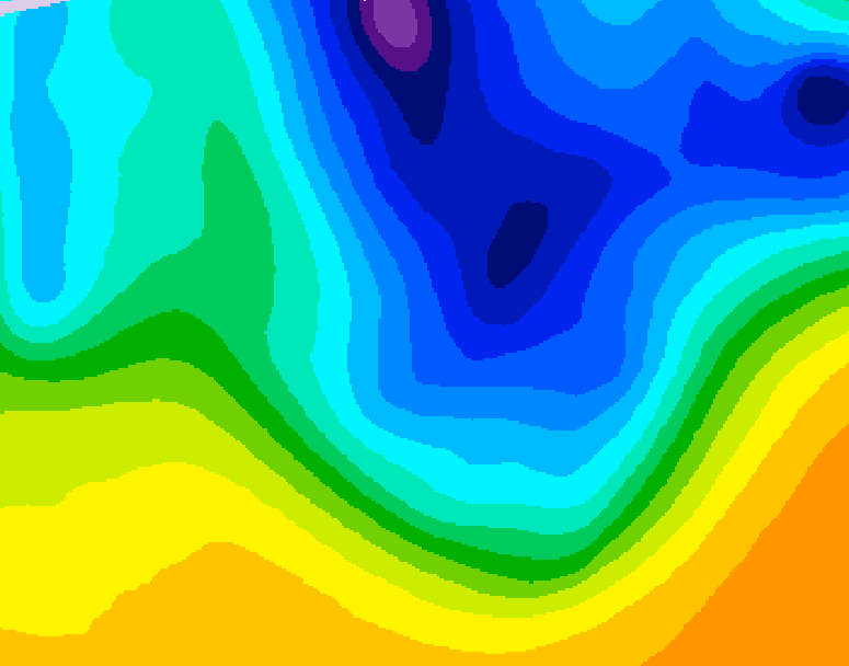 GDPS 500 millibar geopotential height 024 hour forecast chart for Canada based on 2026/04/05 0000Z data