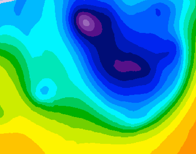 GDPS 500 millibar geopotential height 060 hour forecast chart for Canada based on 2026/04/05 0000Z data