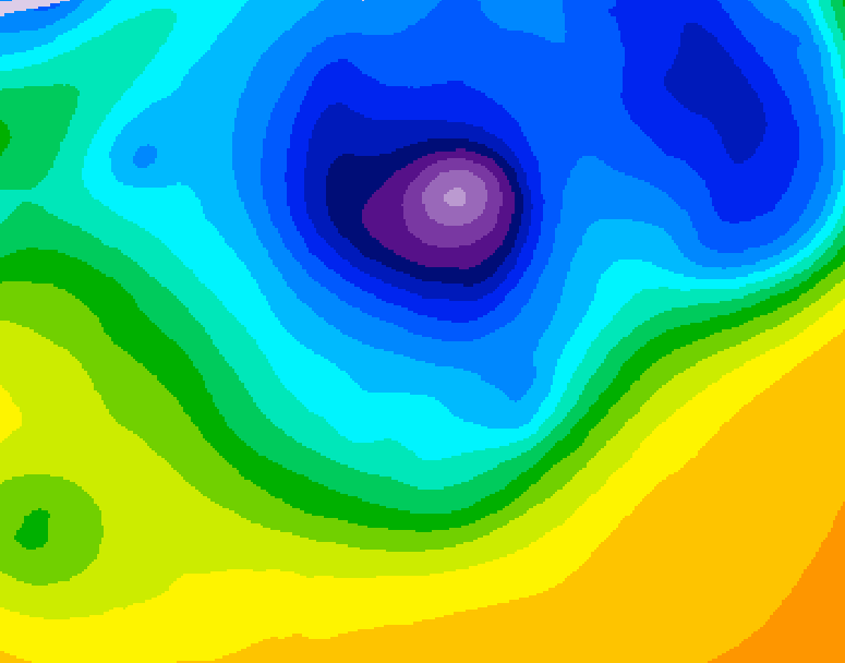 GDPS 500 millibar geopotential height 120 hour forecast chart for Canada based on 2026/04/05 0000Z data