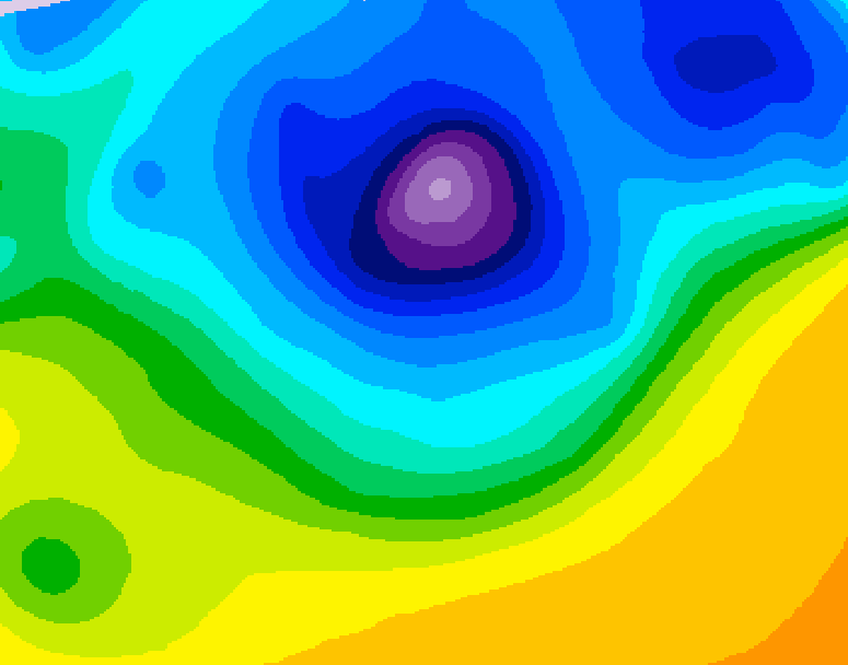 GDPS 500 millibar geopotential height 132 hour forecast chart for Canada based on 2026/04/05 0000Z data