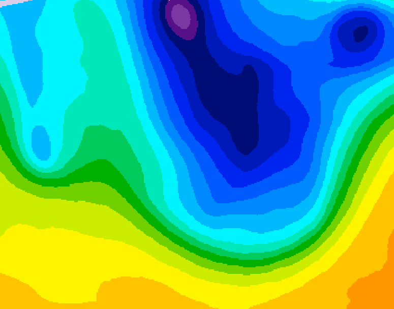 GDPS 500 millibar geopotential height 024 hour forecast chart for Canada based on 2026/04/05 1200Z data