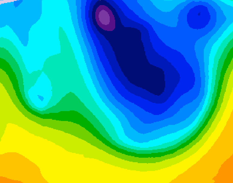 GDPS 500 millibar geopotential height 036 hour forecast chart for Canada based on 2026/04/05 1200Z data