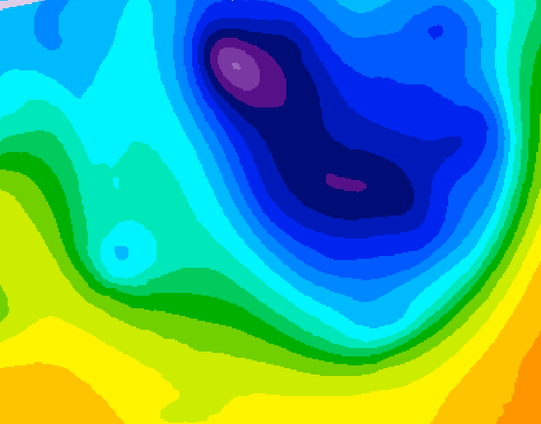 GDPS 500 millibar geopotential height 048 hour forecast chart for Canada based on 2026/04/05 1200Z data