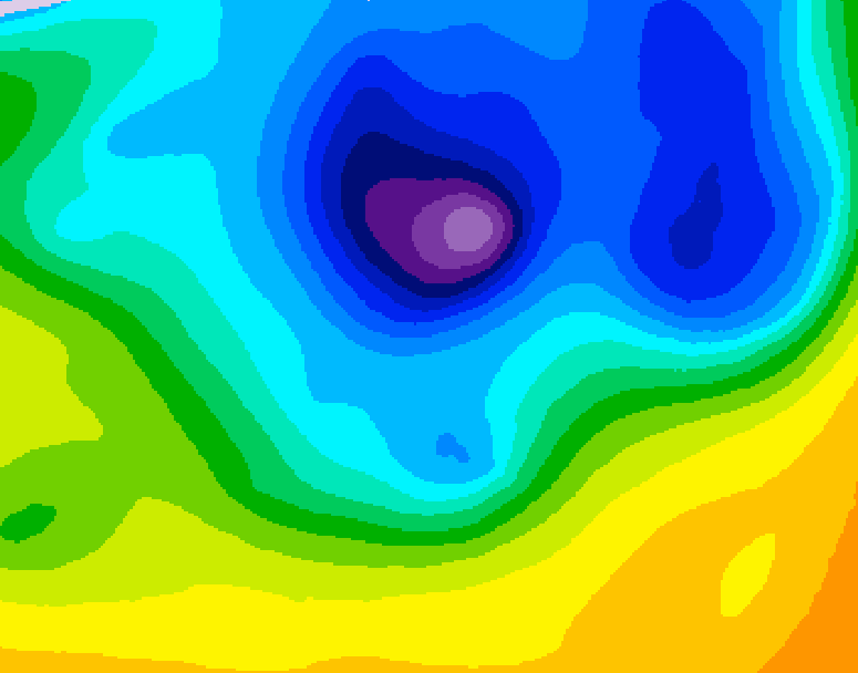 GDPS 500 millibar geopotential height 096 hour forecast chart for Canada based on 2026/04/05 1200Z data