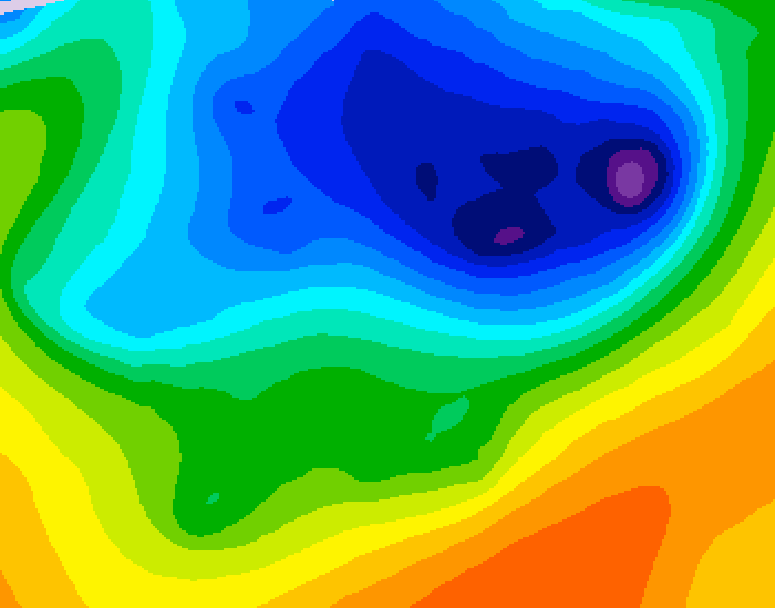GDPS 500 millibar geopotential height 222 hour forecast chart for Canada based on 2026/04/05 1200Z data