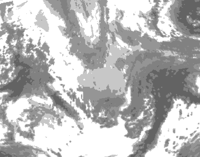 GDPS total cloud 024 hour forecast chart for Canada based on 2026/04/05 0000Z data