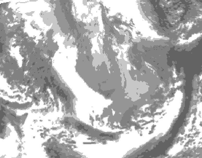 GDPS total cloud 048 hour forecast chart for Canada based on 2026/04/05 0000Z data