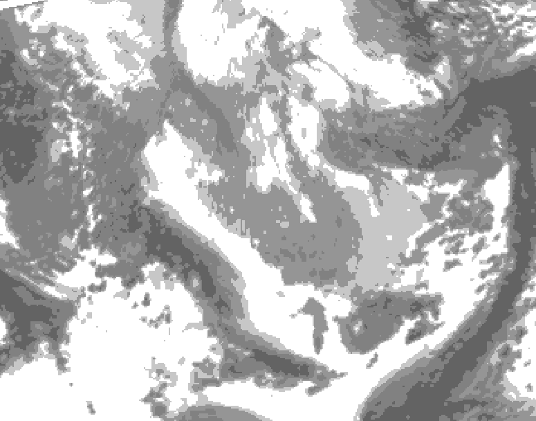 GDPS total cloud 060 hour forecast chart for Canada based on 2026/04/05 0000Z data