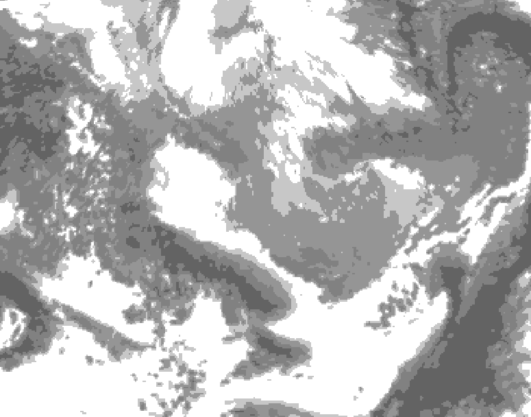 GDPS total cloud 072 hour forecast chart for Canada based on 2026/04/05 0000Z data