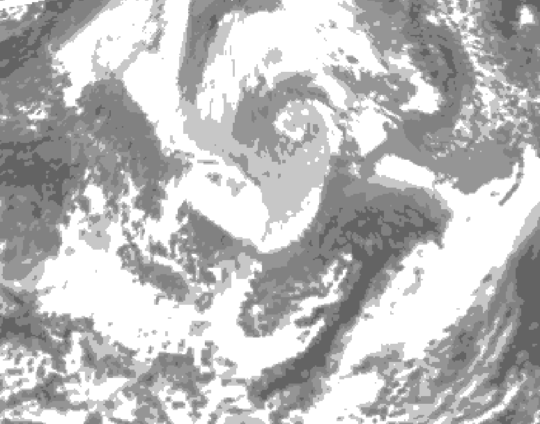 GDPS total cloud 120 hour forecast chart for Canada based on 2026/04/05 0000Z data