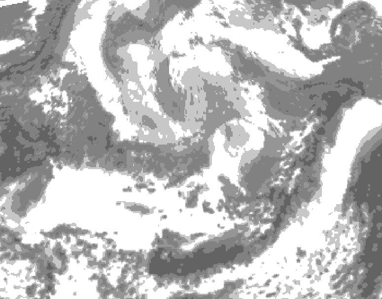 GDPS total cloud 144 hour forecast chart for Canada based on 2026/04/05 0000Z data