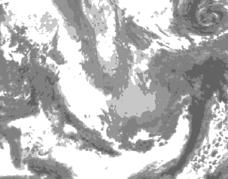 GDPS total cloud 024 hour forecast chart for Canada based on 2026/04/05 1200Z data