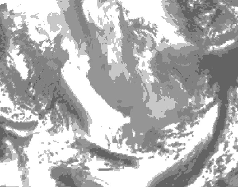 GDPS total cloud 036 hour forecast chart for Canada based on 2026/04/05 1200Z data
