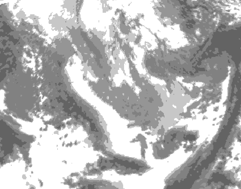 GDPS total cloud 048 hour forecast chart for Canada based on 2026/04/05 1200Z data