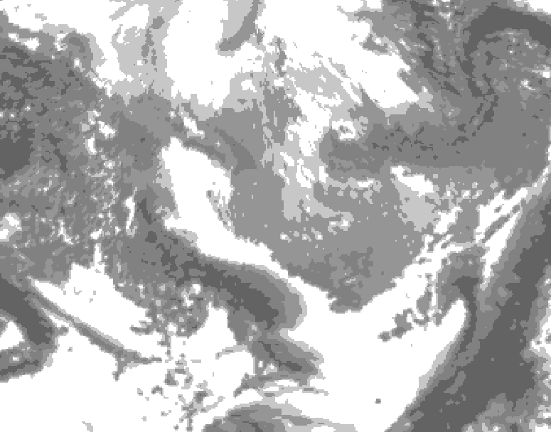 GDPS total cloud 060 hour forecast chart for Canada based on 2026/04/05 1200Z data
