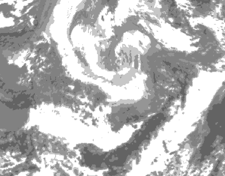 GDPS total cloud 120 hour forecast chart for Canada based on 2026/04/05 1200Z data