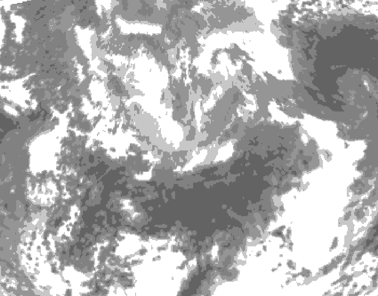 GDPS total cloud 180 hour forecast chart for Canada based on 2026/04/05 1200Z data