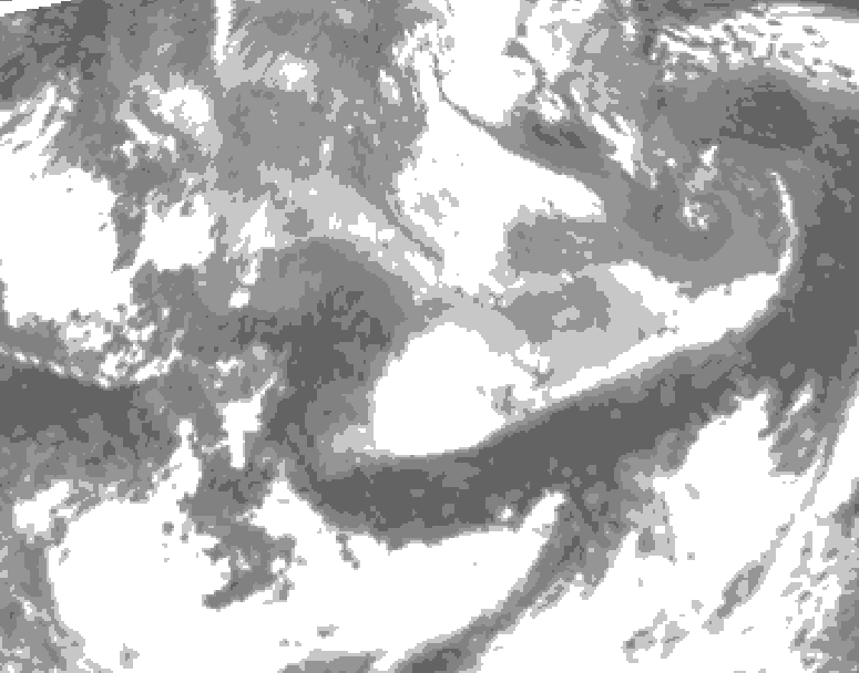 GDPS total cloud 222 hour forecast chart for Canada based on 2026/04/05 1200Z data