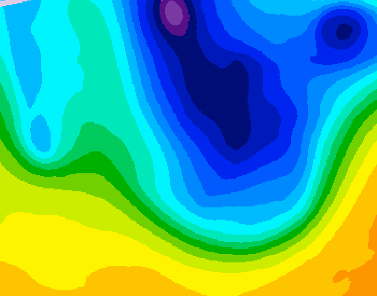 GDPS 500 millibar geopotential height 012 hour forecast chart for Canada based on 2026/04/06 0000Z data