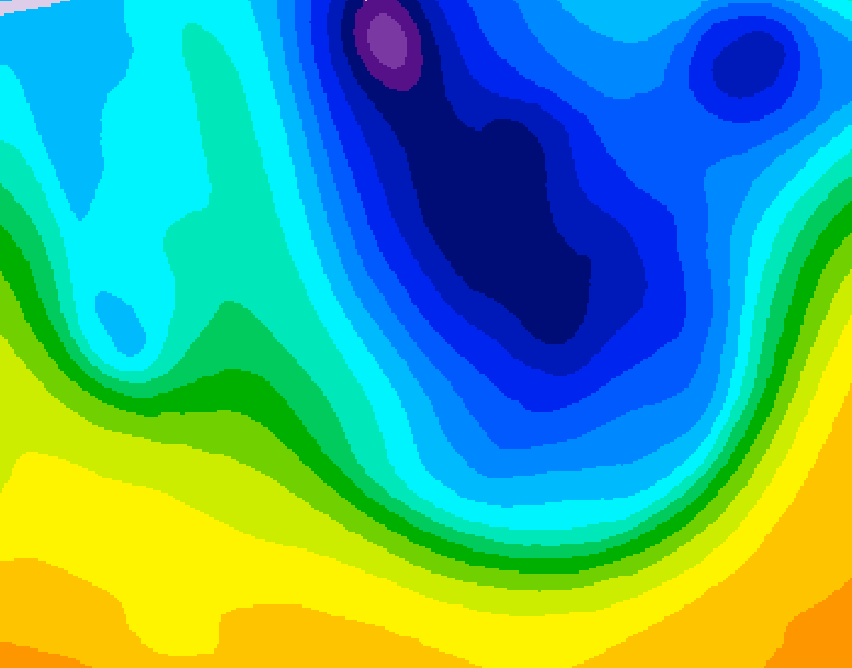GDPS 500 millibar geopotential height 018 hour forecast chart for Canada based on 2026/04/06 0000Z data