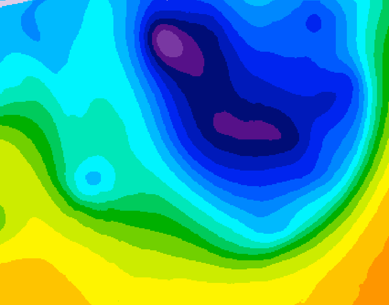 GDPS 500 millibar geopotential height 036 hour forecast chart for Canada based on 2026/04/06 0000Z data