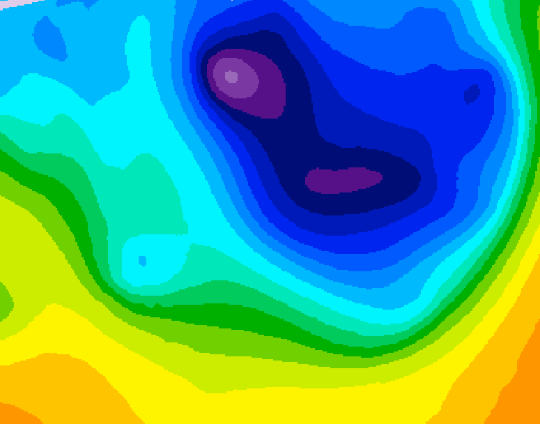 GDPS 500 millibar geopotential height 042 hour forecast chart for Canada based on 2026/04/06 0000Z data
