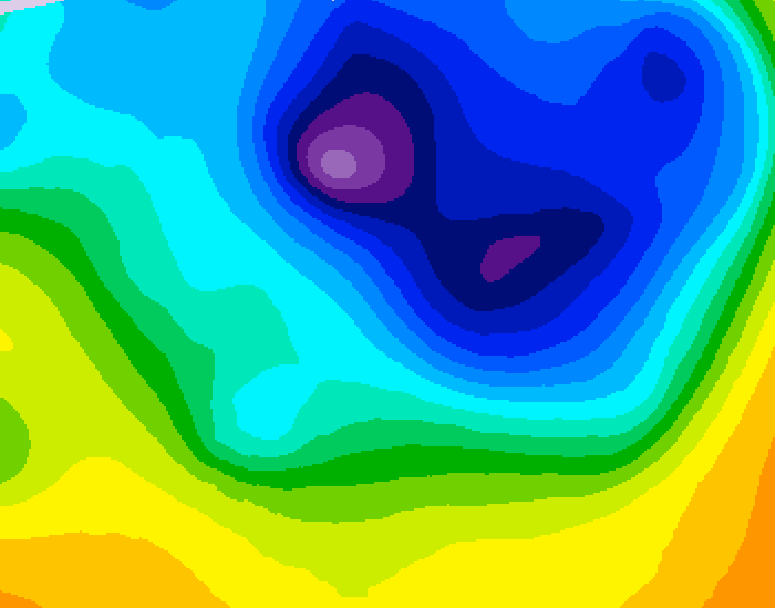 GDPS 500 millibar geopotential height 054 hour forecast chart for Canada based on 2026/04/06 0000Z data