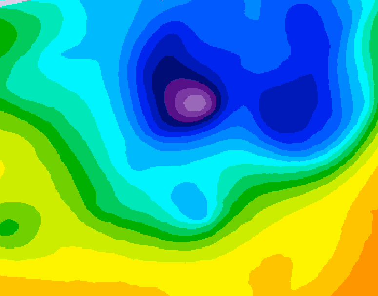 GDPS 500 millibar geopotential height 078 hour forecast chart for Canada based on 2026/04/06 0000Z data