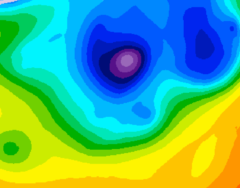 GDPS 500 millibar geopotential height 090 hour forecast chart for Canada based on 2026/04/06 0000Z data