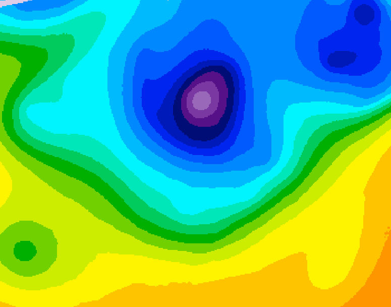 GDPS 500 millibar geopotential height 102 hour forecast chart for Canada based on 2026/04/06 0000Z data
