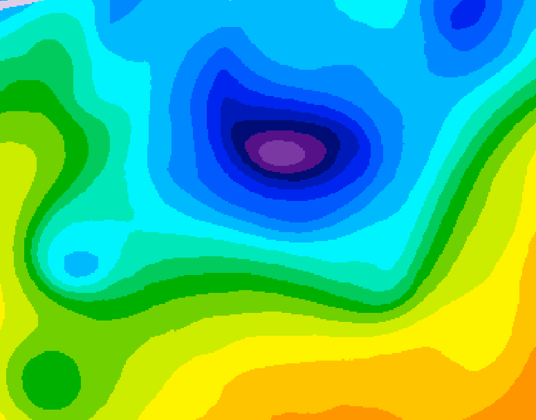 GDPS 500 millibar geopotential height 132 hour forecast chart for Canada based on 2026/04/06 0000Z data