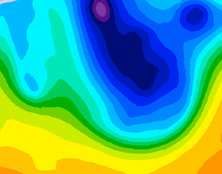GDPS 500 millibar geopotential height 006 hour forecast chart for Canada based on 2026/04/06 1200Z data