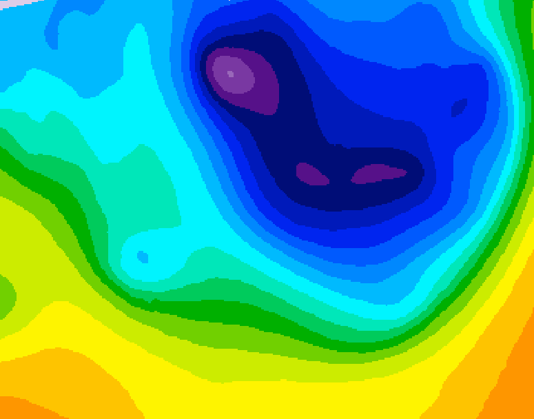 GDPS 500 millibar geopotential height 030 hour forecast chart for Canada based on 2026/04/06 1200Z data