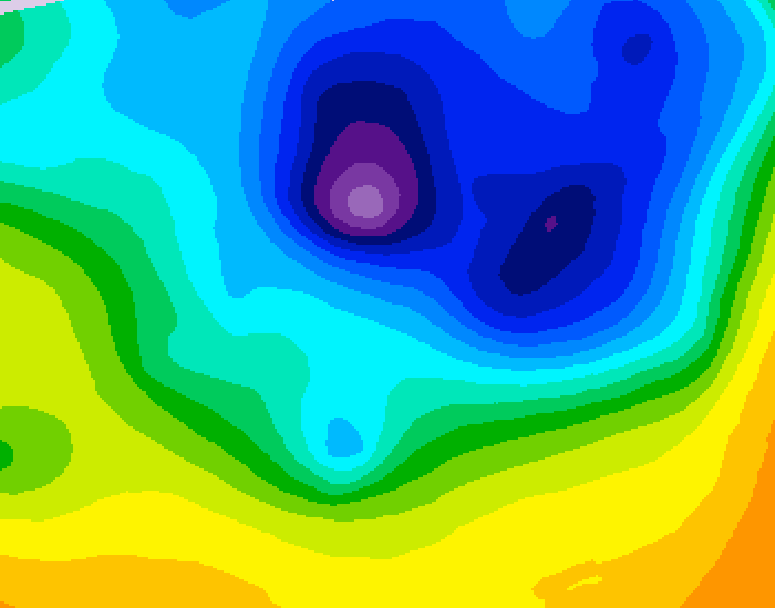 GDPS 500 millibar geopotential height 054 hour forecast chart for Canada based on 2026/04/06 1200Z data